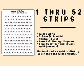 1 thru 52 Strips