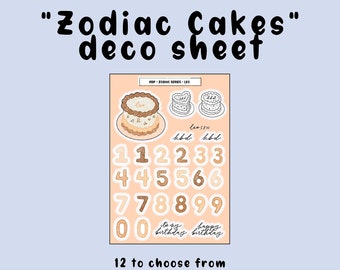 Deco - ZODIAC CAKES - pegatinas del planificador