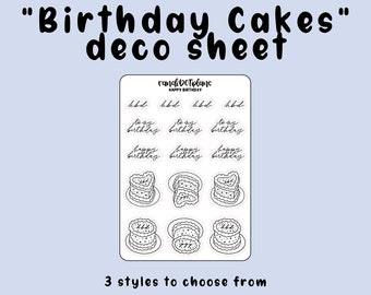 Deko - Geburtstagskuchen - Planer Sticker
