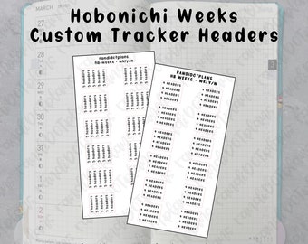 Custom Tracker Headers - Hobo Weeks, Wkly/N