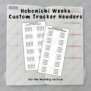Custom Tracker Headers - Hobo Weeks, Monthly
