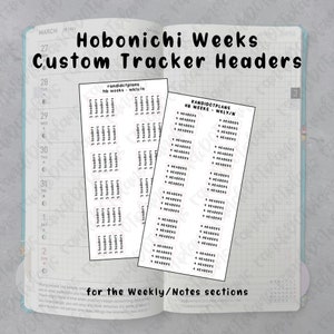 Custom Tracker Headers - Hobo Weeks, Wkly/N