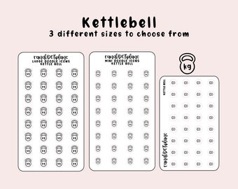 Kettlebell - hand drawn icon stickers for your paper planner