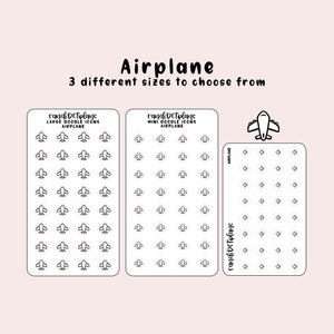 Avión: pegatinas con iconos dibujados a mano para tu agenda de papel