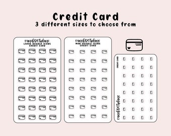 Credit Card - hand drawn icon stickers for your paper planner