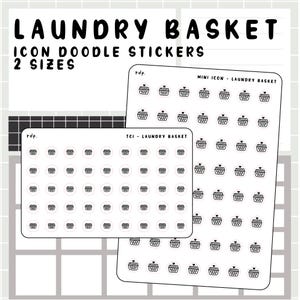 Laundry Basket - hand drawn icon stickers for your paper planner