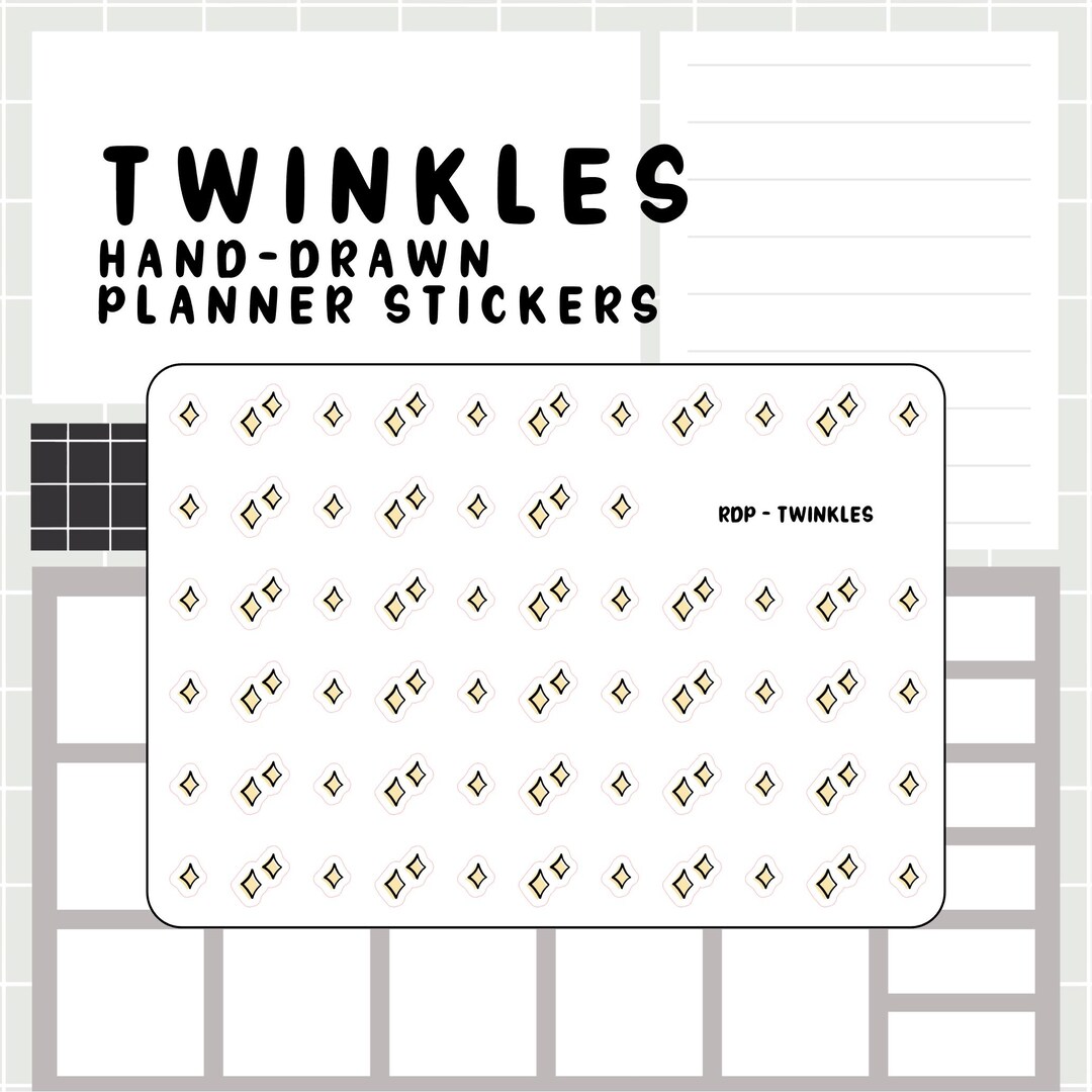 Plan Hand Sticker Twinkles - Hand Drawn Planner Stickers - Etsy