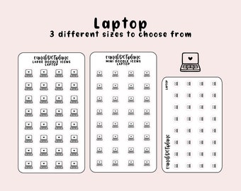 Laptop - hand drawn icon stickers for your paper planner