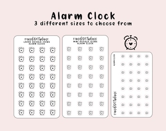 Alarm Clock - hand drawn icon stickers for your paper planner