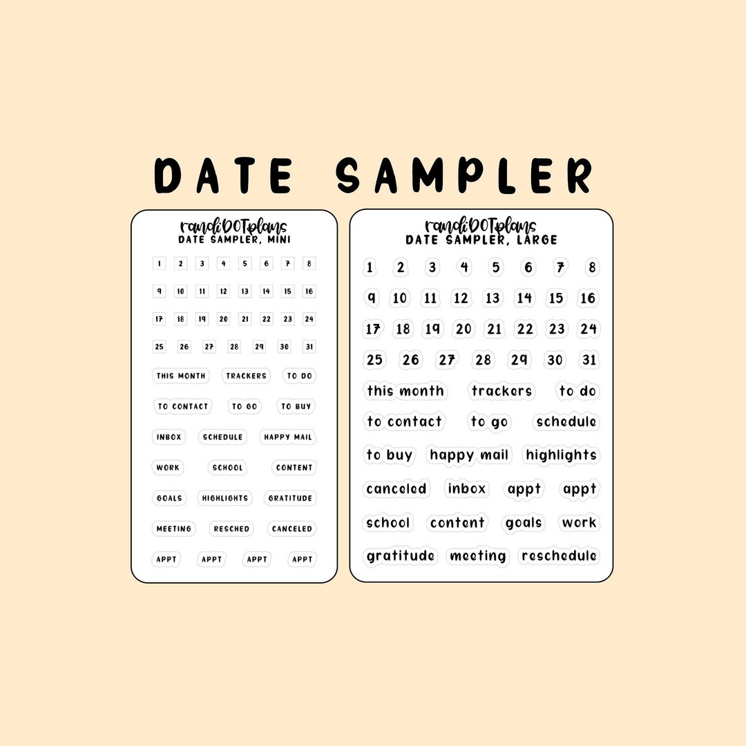 Date Sampler Etsy
