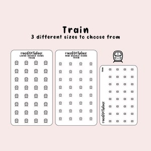 Tren: pegatinas con iconos dibujados a mano para tu agenda de papel