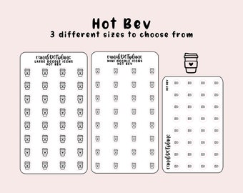 Hot Bev - hand drawn icon stickers for your paper planner