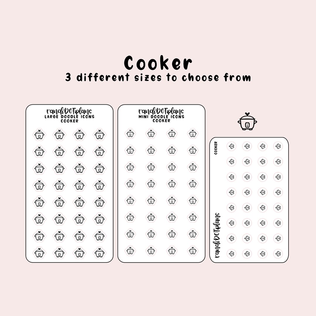 Cooker - Hand Drawn Icon Stickers for Your Paper Planner - Etsy