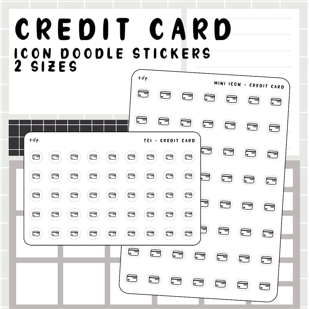 Credit Card - Hand Drawn Icon Stickers for Your Paper Planner - Etsy