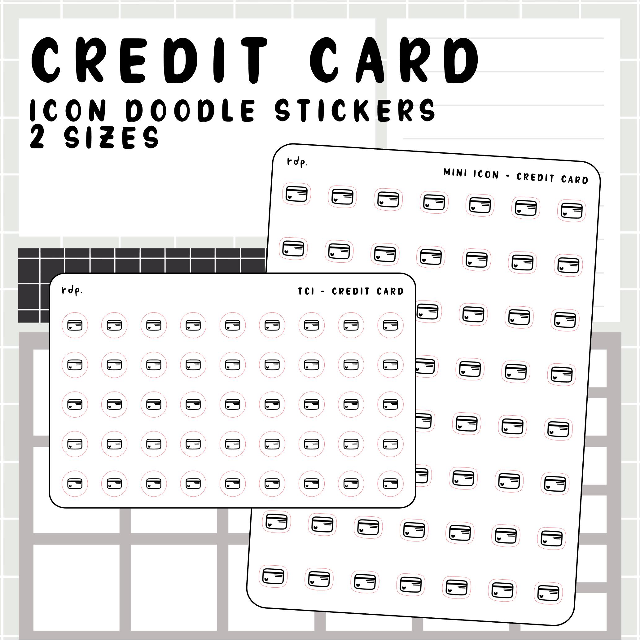 Credit Card - Hand Drawn Icon Stickers for Your Paper Planner - Etsy