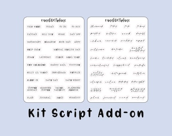 Scripts - kit add on sheet, a la carte