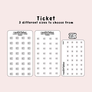 Ingresso - adesivos com ícones desenhados à mão para sua agenda de papel