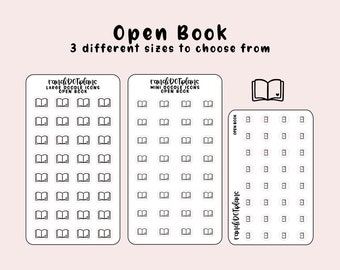 Open Book - hand drawn icon stickers for your paper planner