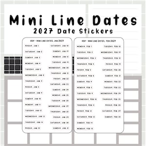 Mini Line Dates - date stickers 2027