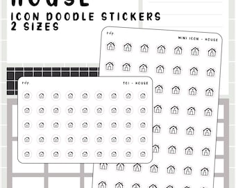 House - hand drawn icon stickers for your paper planner