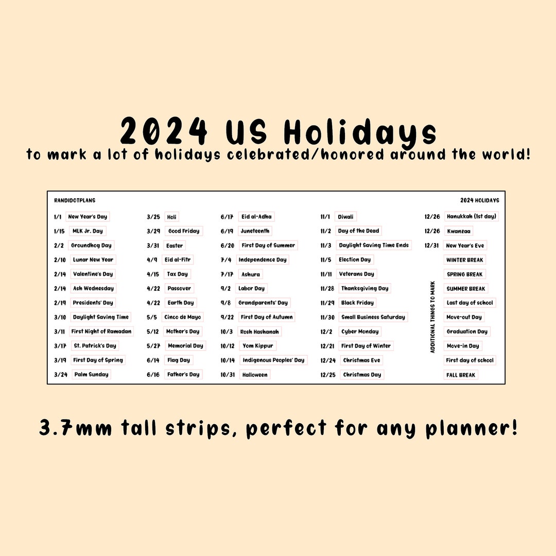 2024 US Holidays Etsy