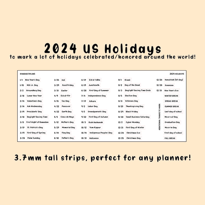 2024 US Holidays image 1
