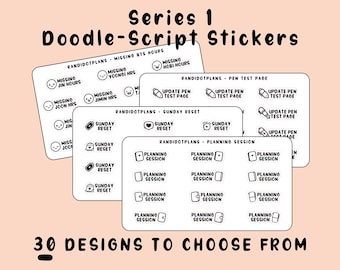 Doodle-Script Stickers - Serie 1