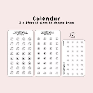 Calendário - adesivos com ícones desenhados à mão para seu planejador de papel