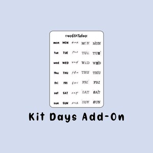 Days - kit add on sheet, a la carte