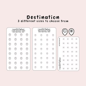 Destino - adesivos com ícones desenhados à mão para seu planejador de papel