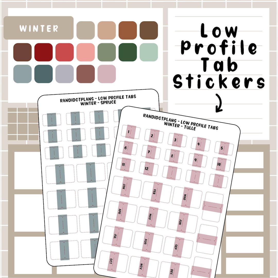 Wall Sticker Tab Tab Stickers - Winter Multicolor - Etsy
