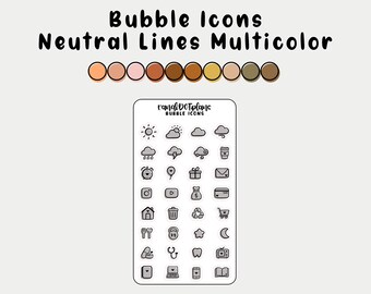 Bubble Icons - Neutral Liner Multicolor