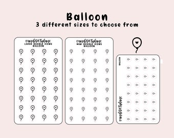 Balloon - hand drawn icon stickers for your paper planner