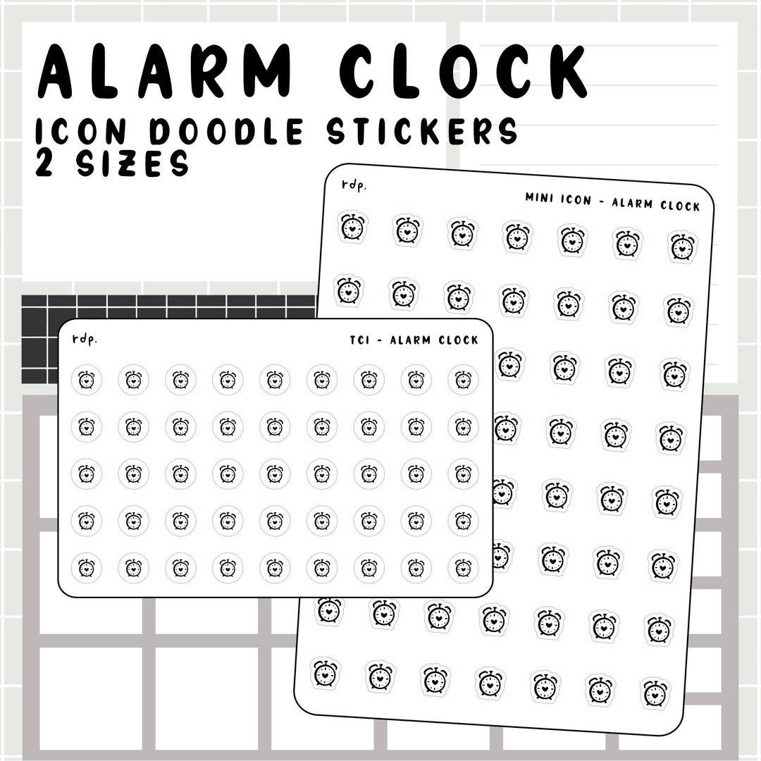 Alarm Clock - Hand Drawn Icon Stickers for Your Paper Planner - Etsy