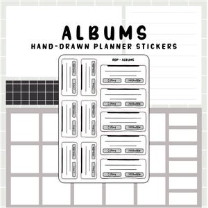 Pegatinas de seguimiento de listas de reproducción de álbumes