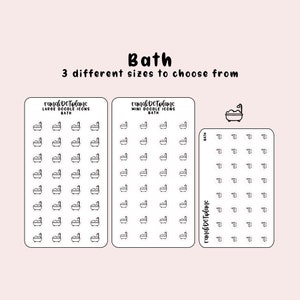Banho - adesivos com ícones desenhados à mão para seu planejador de papel