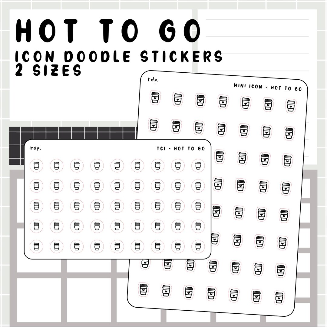Hot to Go - Hand Drawn Icon Stickers for Your Paper Planner - Etsy