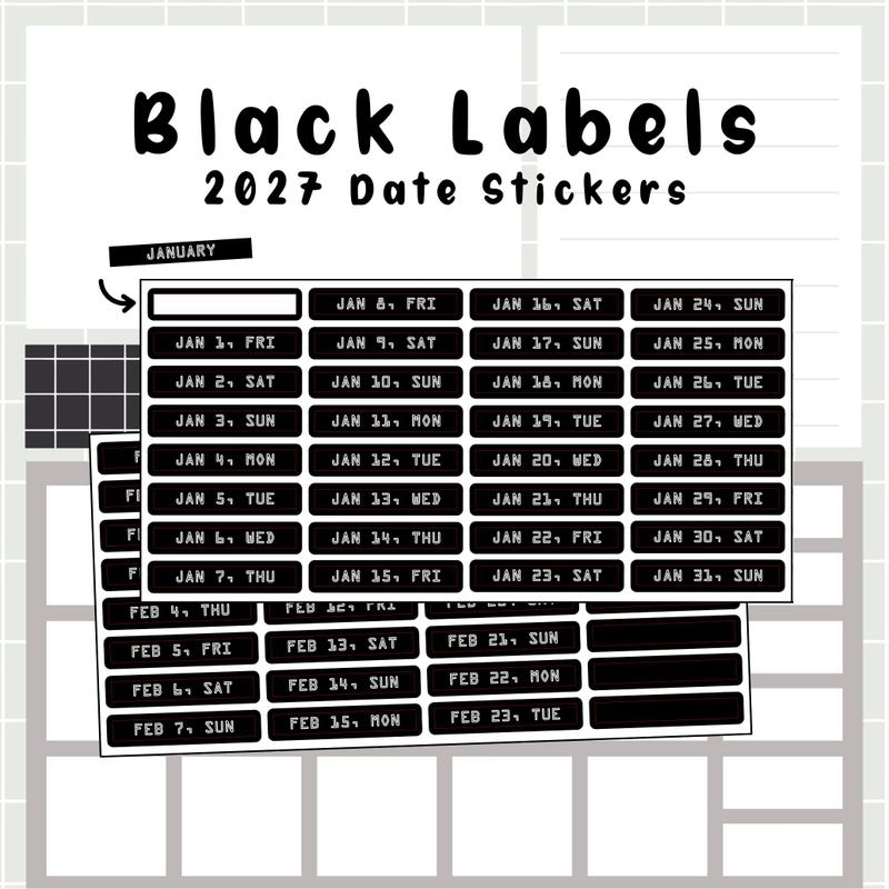 2027 Date Labels - Etsy