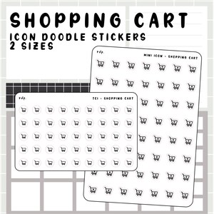 Shopping Cart - hand drawn icon stickers for your paper planner