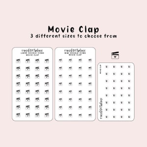 Movie Clapper - adesivos com ícones desenhados à mão para sua agenda de papel