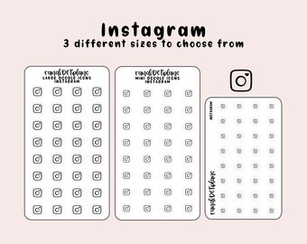 Instagram - hand drawn icon stickers for your paper planner