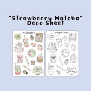 DECO - Matcha alla fragola - adesivi per planner
