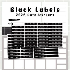 Black Labels - date stickers 2026