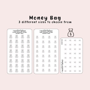 Money Bag - hand drawn icon stickers for your paper planner