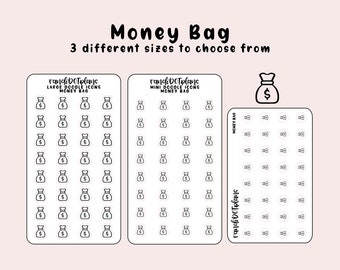 Money Bag - hand drawn icon stickers for your paper planner