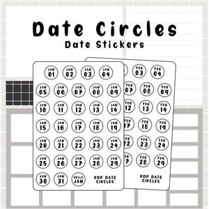 Date Circles - date stickers