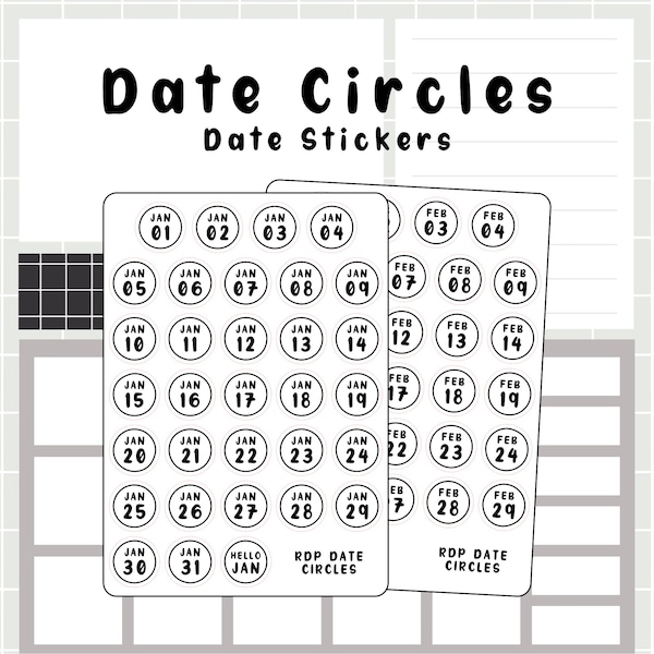 Date Circles - date stickers