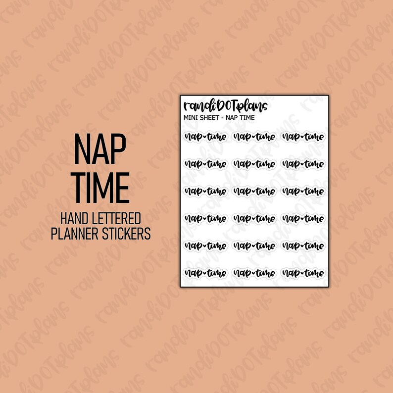 NAP TIME mini sheets hand lettered planner stickers | Etsy
