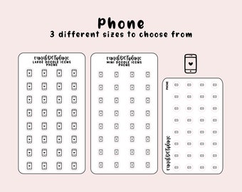 Phone - hand drawn icon stickers for your paper planner