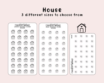 House - hand drawn icon stickers for your paper planner